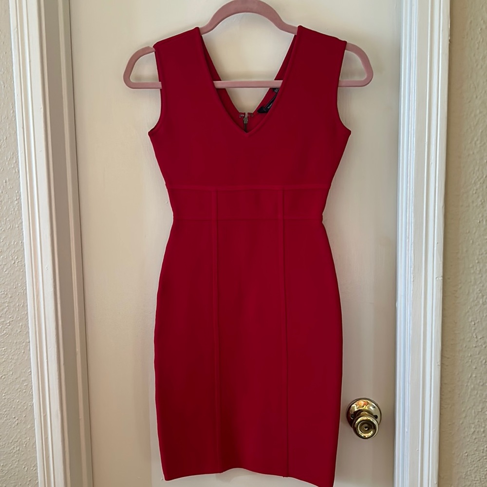 BCBG red body con dress